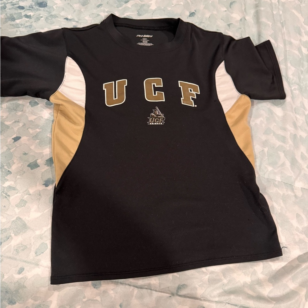 UCF athletics fan - black gold kid’s dri-fit T-shirt unisex boy girl size 6/7